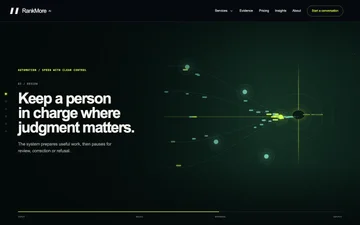 Frame from our enquiry workflow demonstration.