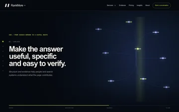 Frame from our SEO service demonstration.