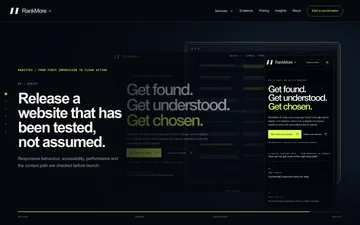Frame from our responsive website demonstration.